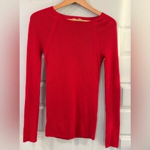 Uniqlo Red Merino Wool Rib Knit Sweater Pullover Crewneck